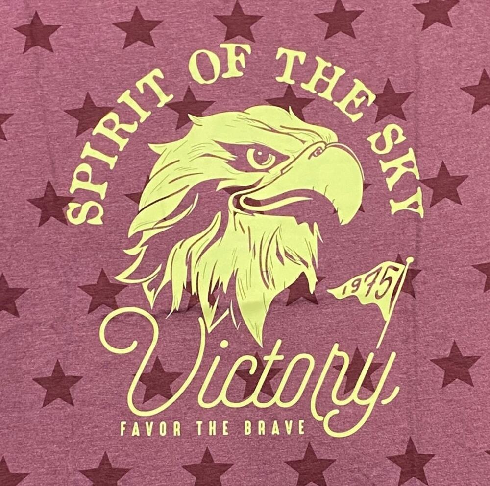 LAT Apparel Spirit of the Sky Graphic Tee Star Print Burgundy Large